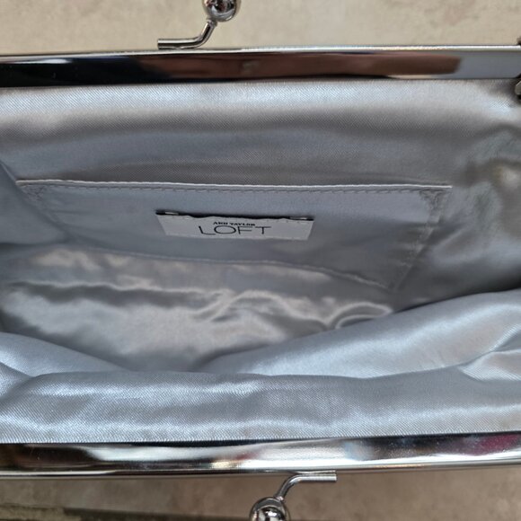 Ann Taylor LOFT silver sequin evening clutch - Picture 4 of 5